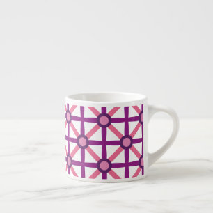 Taza De Espresso Patrón rosa y púrpura funky