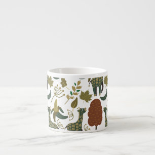 Taza De Espresso Patrón sin fisuras   colorido patrón floral