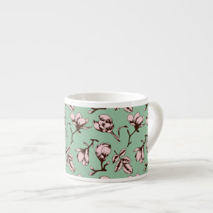Taza De Espresso Patrón sin foco con brotes de flores de los árbole