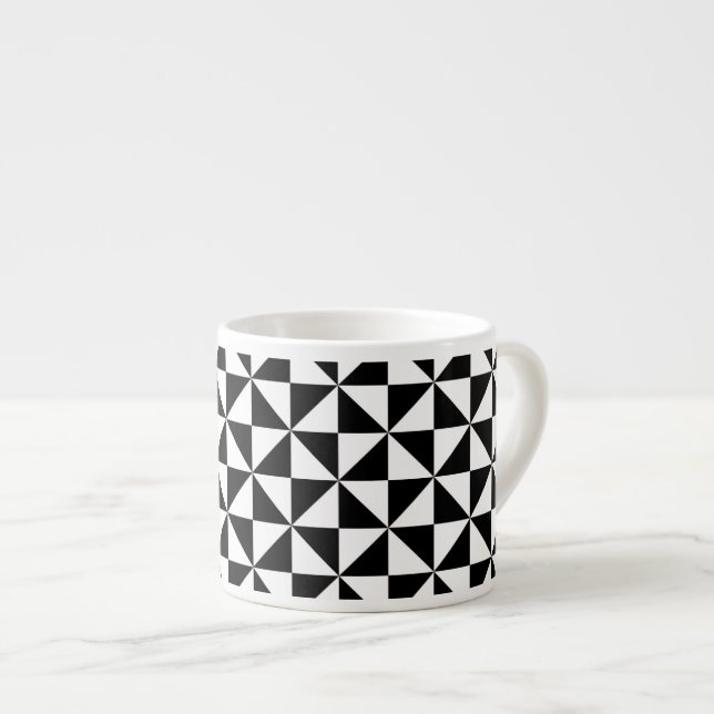 Taza De Espresso Patrón triángulo blanco y negro (Derecha)