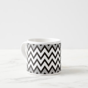 Taza De Espresso Patrón ZIGZAG - gris blanco negro + tu idea
