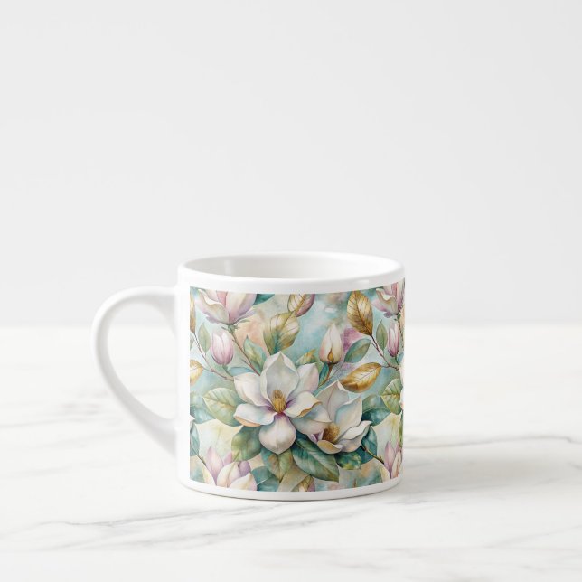 Taza De Espresso Pattern Elegant Magnolias (Izquierda)