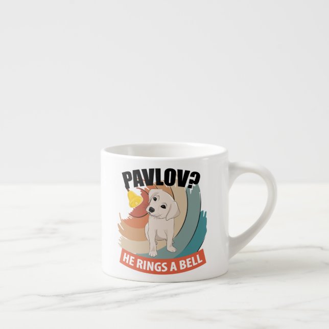 Taza De Espresso Pavlov Anda una Campana - Perro de Pavlov (Derecha)