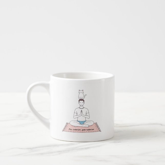 Taza De Espresso Paz Interior, Gato Exterior (Izquierda)