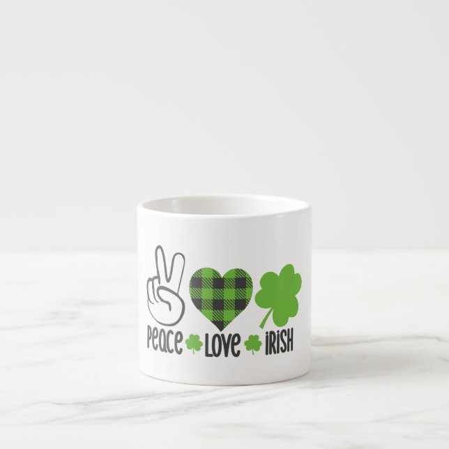 Taza De Espresso Peace Love Irish-60682 (Frente)