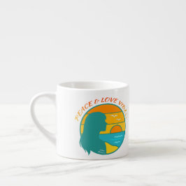 Taza De Espresso Peace & Love Vibes