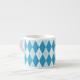 Taza De Espresso Peacock Azul Argyle Pequeño Forma de Diamante