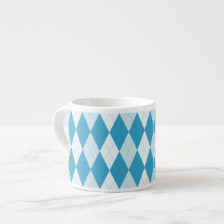 Taza De Espresso Peacock Azul Argyle Pequeño Forma de Diamante