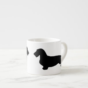 Taza De Espresso Pelo duro de Dachshund - Silhouette 1