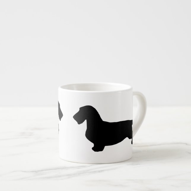 Taza De Espresso Pelo duro de Dachshund - Silhouette 1 (Derecha)