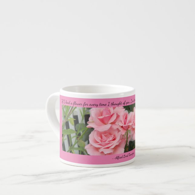 Taza De Espresso Pensamientos de las rosas rosadas de ti Espresso M (Izquierda)