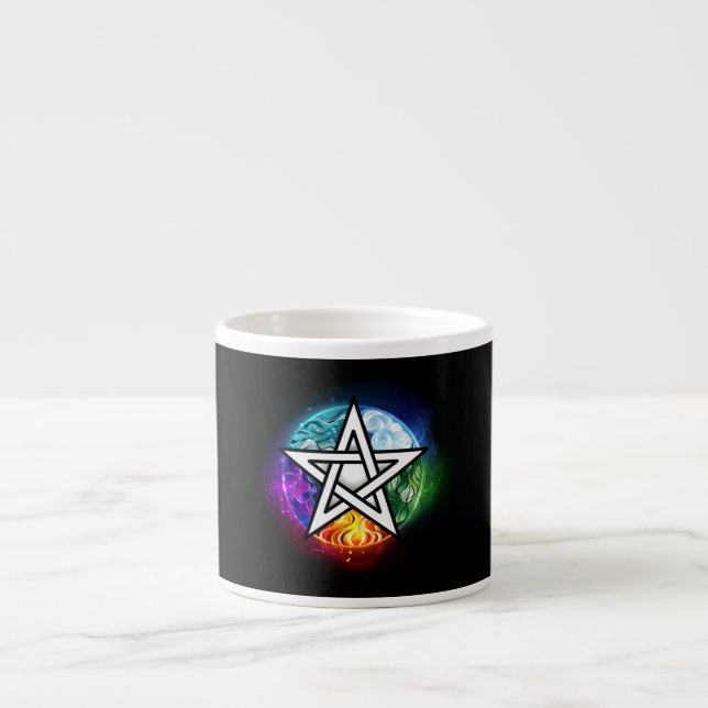 Taza De Espresso Pentagrama de Wiccan (Frente)