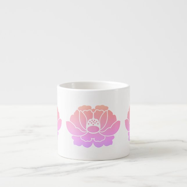 Taza De Espresso peonía rosa pastel (Frente)