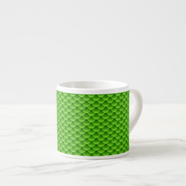 Taza De Espresso Pequeño modelo verde de la escala de pescados (Derecha)