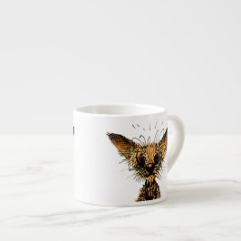 Taza De Espresso Pequeño perro miniatura divertido lindo