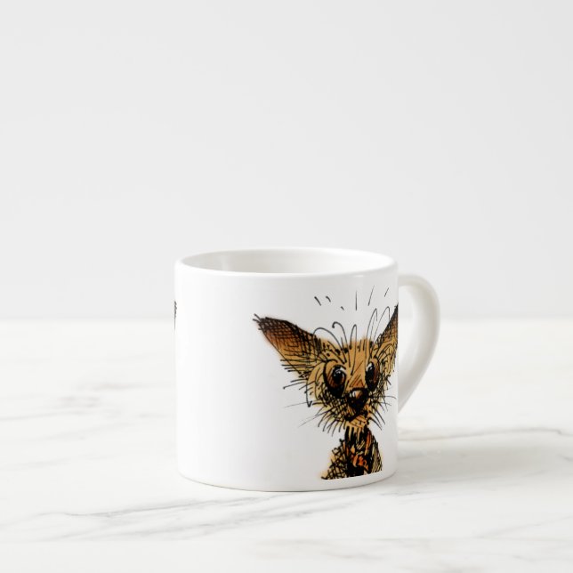 Taza De Espresso Pequeño perro miniatura divertido lindo (Derecha)