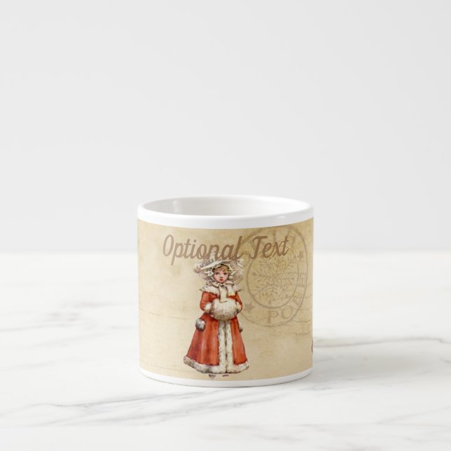 Taza De Espresso Pequeños Navidades Personalizados de Caroleros de  (Frente)