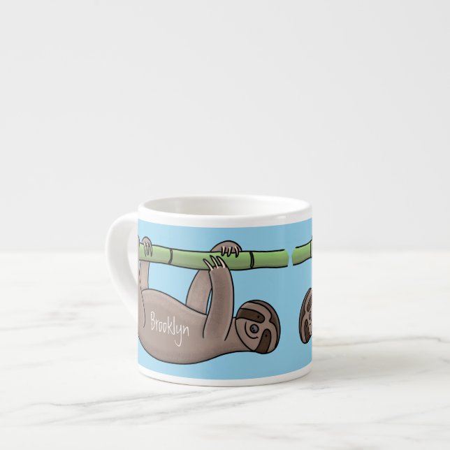 Taza De Espresso Pereza sonriente suave en el ilustracion personali (Izquierda)