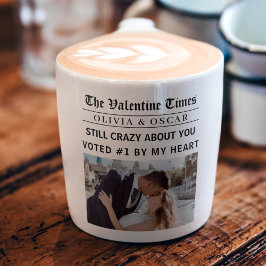 Taza De Espresso Periódico de San Valentín Personalizado