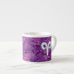Taza De Espresso Perla como Aries Símbolo zodiaco camuflaje digita