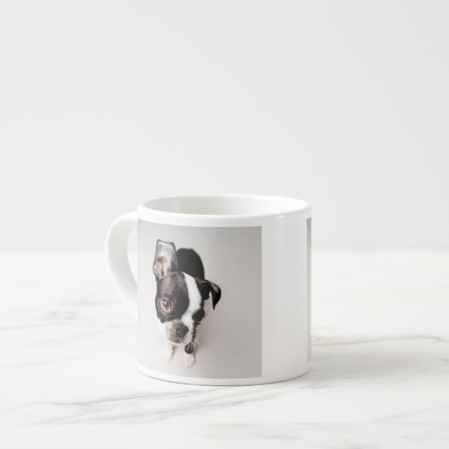Taza De Espresso Perrito de Edison Boston Terrier (Izquierda)