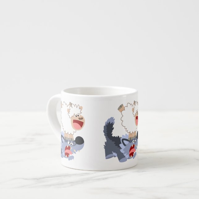 Taza De Espresso Perrito Personalizado y espresso de lobo (Izquierda)