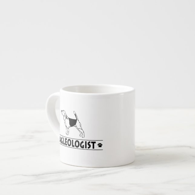 Taza De Espresso Perro divertido del beagle (Izquierda)