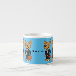 Taza De Espresso Perro gracioso usando traje de negocios personaliz