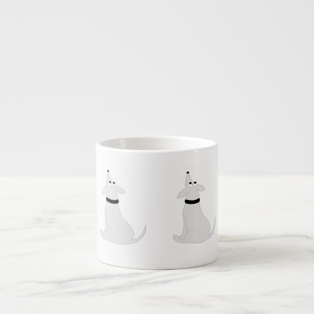 Taza De Espresso Perro gris personalizado Perro de cerdo  (Frente)