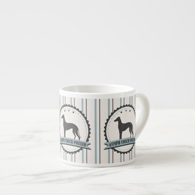 Taza De Espresso Perro perezoso jubilado galgo del corredor 45mph (Derecha)