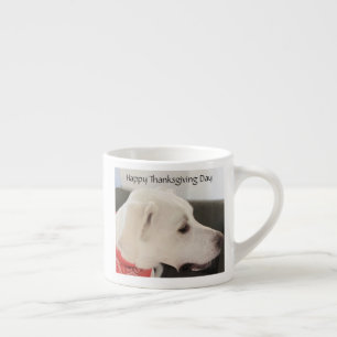 Taza De Espresso Perro picante blanco lindo Acción de Gracias Espre