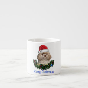 Taza De Espresso Perro Shih-Tsu Navidad