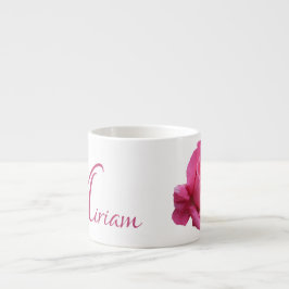 Taza De Espresso Personalizable Miriam nombre monograma rosa rosa r