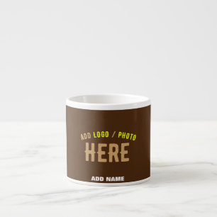 TAZA DE ESPRESSO PERSONALIZABLE MODERNO ELEGANTE BROWN VERIFICADO M