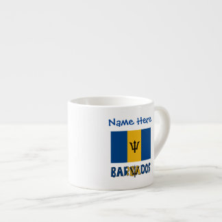 Taza De Espresso Personalización azul de la bandera de Barbados 