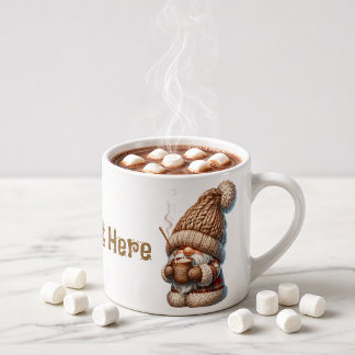 Taza de espresso personalizada con gnomo bebedor d