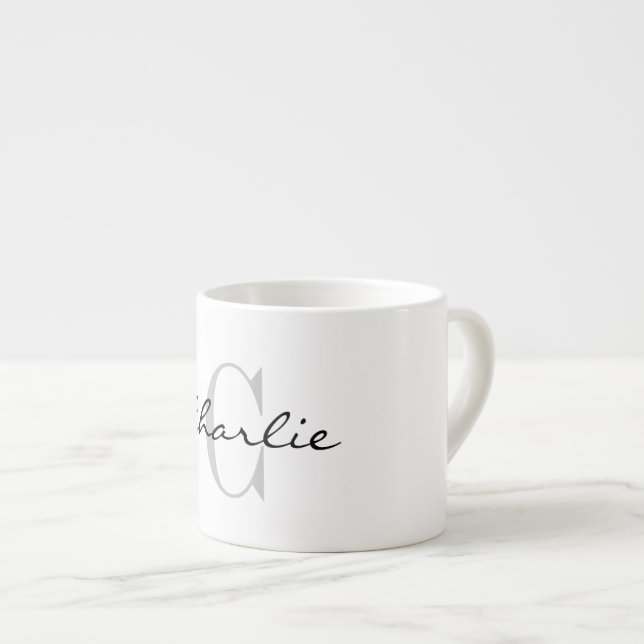 taza de espresso personalizada con monograma elega (Derecha)