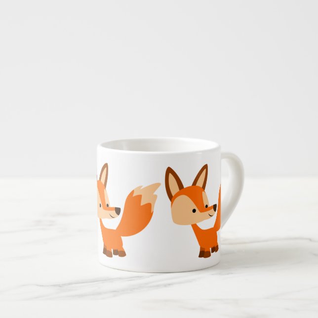 Taza De Espresso Personalizado amable Fox Espresso Mug (Derecha)