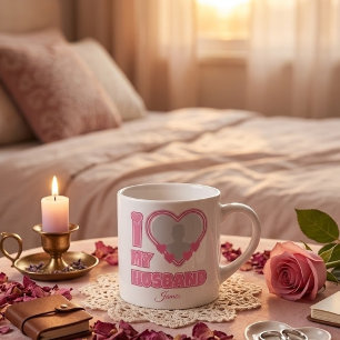 Taza De Espresso Personalizado Amo a mi esposo - Agregar foto y nom