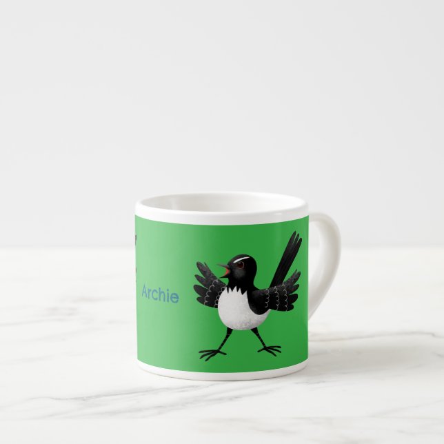 Taza De Espresso Personalizado australiano Willie Wagtail personali (Derecha)