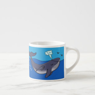 Taza De Espresso Personalizado caprichoso de ballenas y terneros