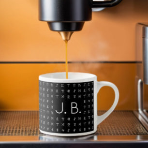 Taza De Espresso Personalizado con monograma y símbolo rúdico