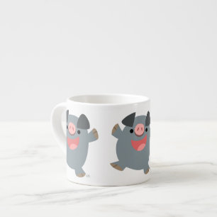 Taza De Espresso Personalizado Cute Bouncy Pig Espresso Mug