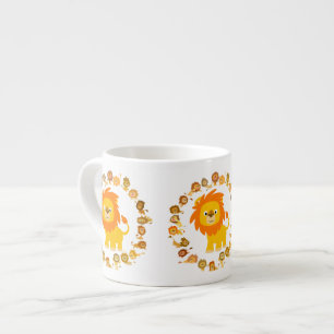 Taza De Espresso Personalizado Cute Lion Mandala Espresso Mug