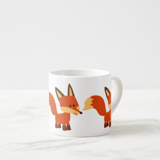 Taza De Espresso Personalizado de Astute Cute Fox Espresso Mug