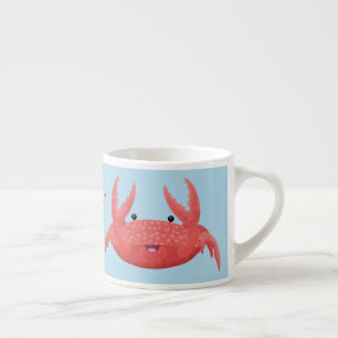 Taza De Espresso Personalizado de cangrejo rojo lindo ilustracion