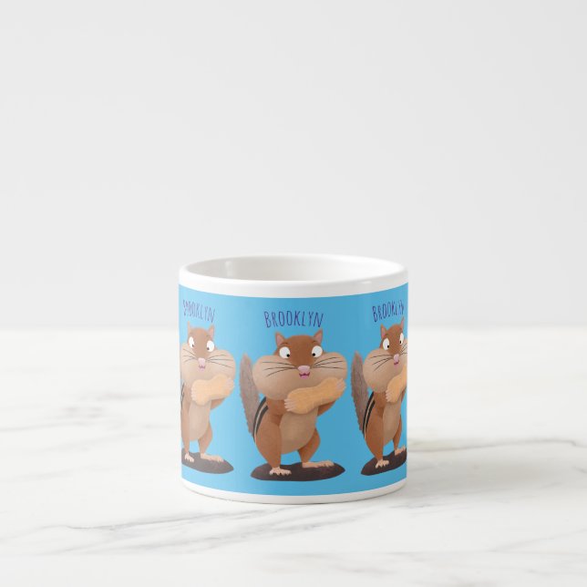 Taza De Espresso Personalizado de chipmunk de grandes mejillas grac (Frente)