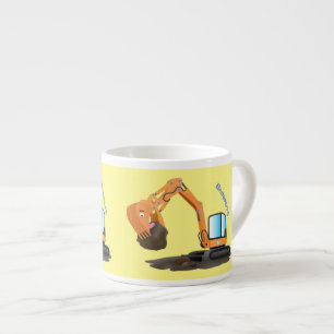 Taza De Espresso Personalizado de excavadora de naranja cúpula