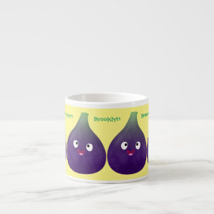 Taza De Espresso Personalizado de fruta púrpura feliz