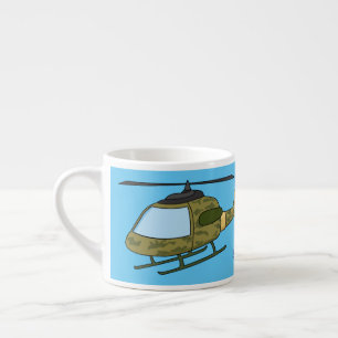 Taza De Espresso Personalizado de helicópteros de camoflage del ejé